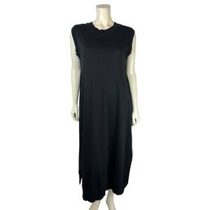 Planet by Lauren G Black Cap Sleeve Dress Size 1 Long Midi Pockets Lagenlook